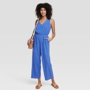 Universal Thread Blue Open Back Jumpsuit Size M